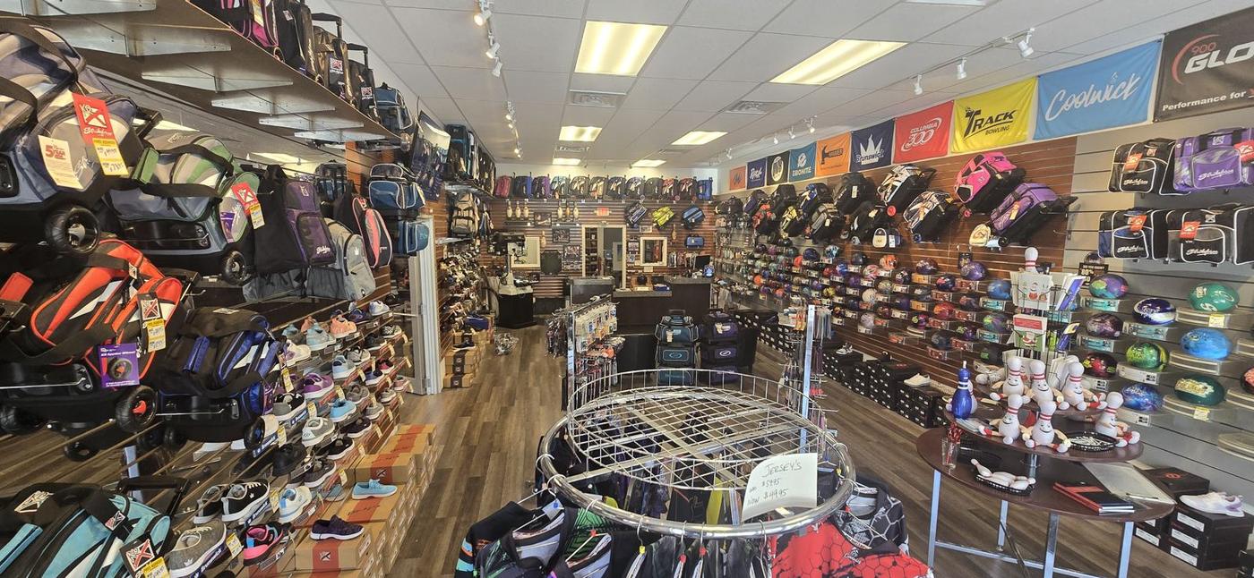 Wide view of the gear aisles